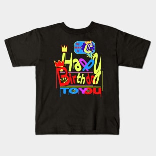 Happy Birthday Alphabet Letter (( C )) Dazzling Creative Design Kids T-Shirt